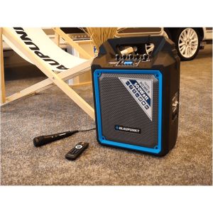 Тонколона Blaupunkt MB06, караоке, с Bluetooth, FM радио, USB/SD/AUX, 500 W, с 1 кабелен микрофон, черна