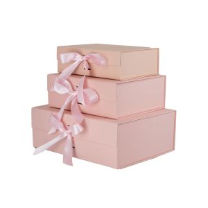 Office 1 Кутия Gift Box, с магнитно затваряне, сгъваема, 33 х 27 х 12 cm, розова