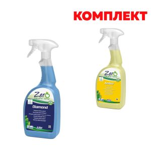 Препарат за почистване на стъкла Sutter Zero Diamond, 750 ml, в комплект с Обезмаслител Zero Amber, 750 ml, 1.5 l