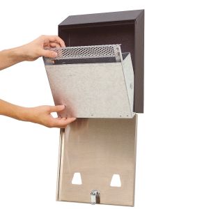 Стенен пепелник Rubbermaid, черен, 25.4 x 7.6 x 31.8 cm