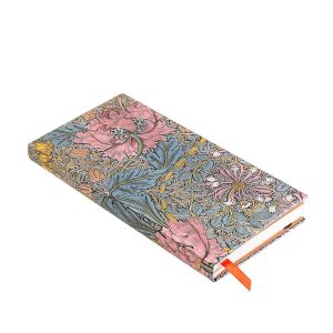 Paperblanks Планер Morris Pink, Slim, хоризонтален, твърда корица, 80 листа, за 2025 година