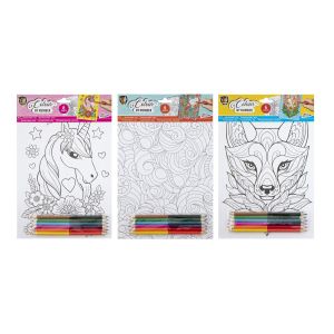 Moxy Рисуване по номера, асорти, А4, с 6 молива, 6 листа, 48 броя