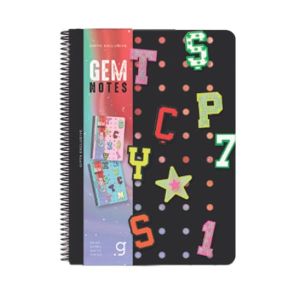 Gipta Тетрадка Gem Notes, A4, бяла хартия, на квадратчета, PP корица, със спирала, 80 листа