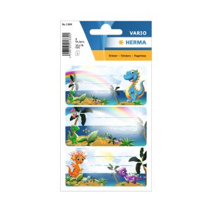 Herma Самозалепващи се етикети Динозавърчета, ученически, 9 броя