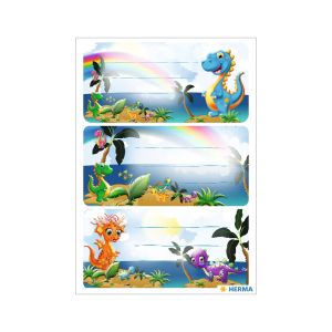 Herma Самозалепващи се етикети Динозавърчета, ученически, 9 броя