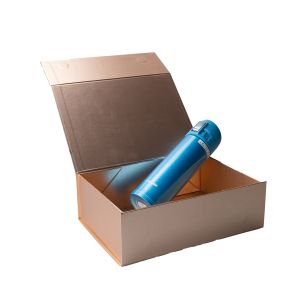 Office 1 Кутия Natural, с магнитно затваряне, сгъваема, 33 х 25 х 12 cm, златиста