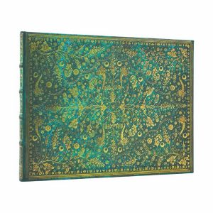Paperblanks Книга за гости Emerald Flower, широки редове, 225 х 180 mm, 72 листа