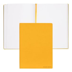Hugo Boss Тефтер Essential Storyline, бели листове, A5, жълт