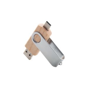 Office 1 USB флаш памет Swivel Wood, 32 GB, USB 2.0, USB Type C