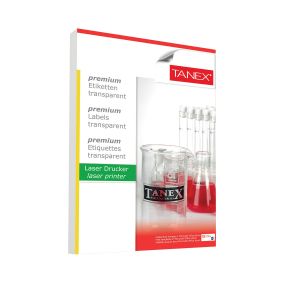 Tanex Самозалепващи се етикети, диаметър 30 mm, прозрачни, водоустойчиви, 48 броя, 25 листа