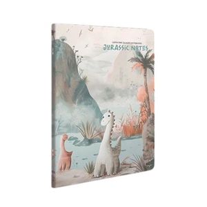 Gipta Тетрадка Jurassic Notes, A4, бяла хартия, широки редове, картонена корица, 60 листа