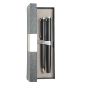 Office 1 Комплект химикалка и ролер Monarch, метални, черни