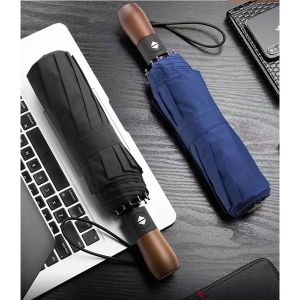 Office 1 Чадър Open/Close, автоматичен, диаметър 105 cm, дървена дръжка, син