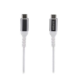 Кабел TNB, USB Type-C към USB Type-C, 2 m, 100 W, бял