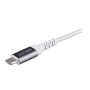 Кабел TNB, USB Type-C към USB Type-C, 2 m, 100 W, бял