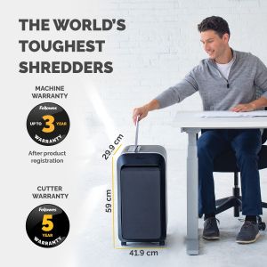 Шредер за унищожаване на документи Fellowes LX221, Micro-Cut, 30 L, черен, P-5, време за работа 25 мин