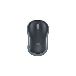 Мишка Logitech M185, безжична, оптична, 3 бутона, USB, черно-сива