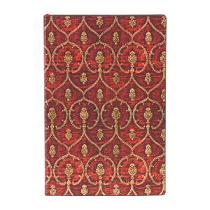 Paperblanks Тефтер Red Velvet, Mini, широки редове, мека корица, 104 листа