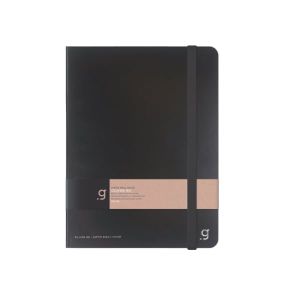 Gipta Тетрадка Class 84, 17 x 24 cm, кремава хартия, широки редове, кожeна корица, 96 листа