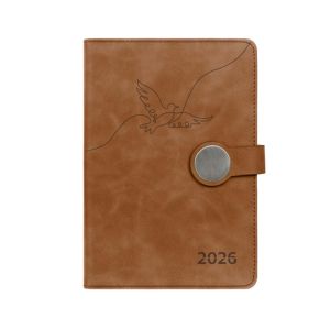 Office 1 Планер Simple Life, A5, с дати, с магнитно закопчаване, кафяв