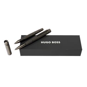 Hugo Boss Комплект химикалка и ролер Core, в кутия, хром
