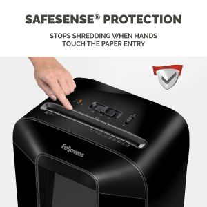 Шредер за унищожаване на документи Fellowes Powershred LX85, P-4, Cross-Cut, черен, обем на коша 19 L, ниво на шум 70-75 dB