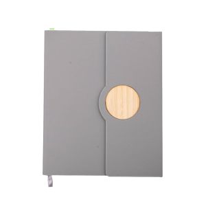 Office 1 Тефтер Tokyo, А5, с магнитно затваряне, бамбуков кръг, 80 листа, сив