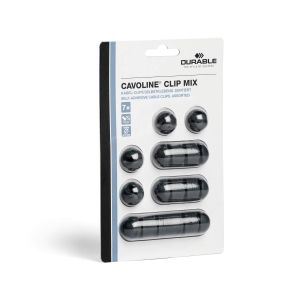 Кабелни клипсове Durable Cavoline, микс, графит