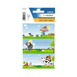 Herma Самозалепващи се етикети Ферма, ученически, 9 броя