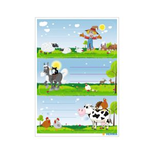 Herma Самозалепващи се етикети Ферма, ученически, 9 броя