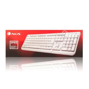 Клавиатура NGS Spike, с кабел 1.4 m, кирилизирана, USB, 12 бързи бутона, бяла