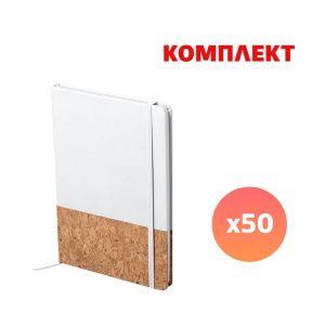 Тефтер Amsterdam Cork&Pu, A5, 80 листа, бял, с пълноцветен печат, 50 броя