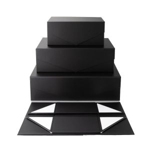 Office 1 Кутия Matt, с магнитно затваряне, сгъваема, 23 х 15 х 10 cm, черна