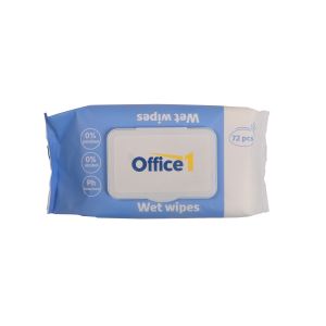 Мокри кърпи Office 1, с капак, 72 броя