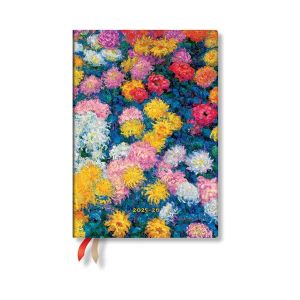 Paperblanks Планер Monet Chrysanthemums, Midi, хоризонтален, твърда корица, 104 листа, за 2025-2026 година