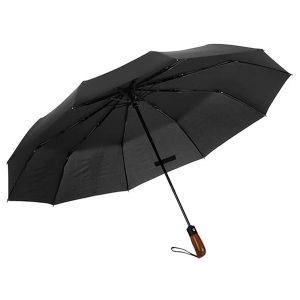 Office 1 Чадър Open/Close, автоматичен, диаметър 105 cm, дървена дръжка, черен