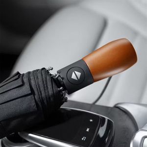 Office 1 Чадър Open/Close, автоматичен, диаметър 105 cm, дървена дръжка, черен