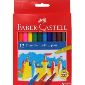 Флумастери  12 цвята FABER - CASTELL