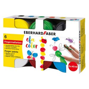 Eberhard Faber Боя за рисуване с пръсти, 6 цвята х 40 ml