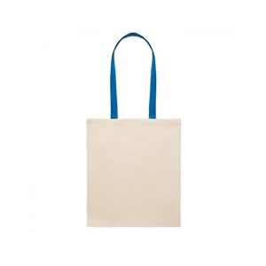 More Than Gifts Торба Zevra, памучна, 140 g/m2, натурална, със сини дръжки