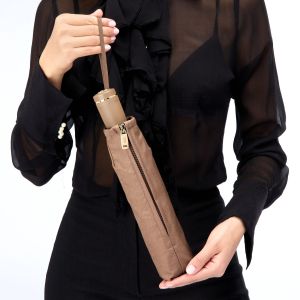 Hugo Boss Чадър Pocket Double B, сгъваем, кафяв