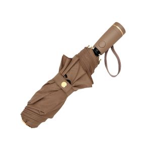 Hugo Boss Чадър Pocket Double B, сгъваем, кафяв