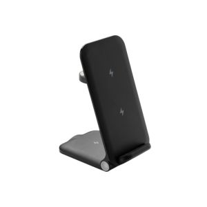 Поставка за телефон, с безжично зарядно за телефон и часовник