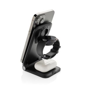 Поставка за телефон, с безжично зарядно за телефон и часовник