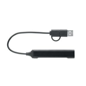More Than Gifts USB Хъб Current, с 3 USB Type A порта и 1 USB Type C, черен