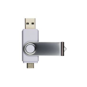 Office 1 USB флаш памет Swivel, USB 3.0, 16 GB, Type-C OTG, бяла