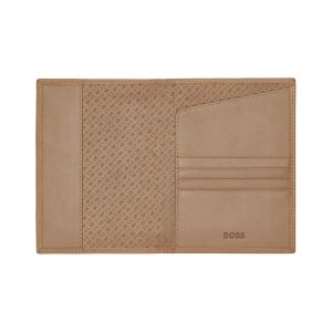 Hugo Boss Калъф за паспорт Classic Grained, карамел