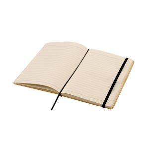 Office 1 Тефтер Berlin, А5, с ластик, рециклиран, 80 листа, черен