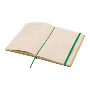 Office 1 Тефтер Berlin, А5, с ластик, рециклиран, 80 листа, зелен