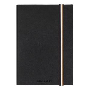 Hugo Boss Тефтер Iconic, А5, широки редове, черен